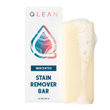 QLEAN Vegan Stain Remover Bar for Fabrics, Laundry Bar Soap for Clothes - Plant-Based, Travel-Friendly Stain Remover for Grease, Wine, Coffee, Grass