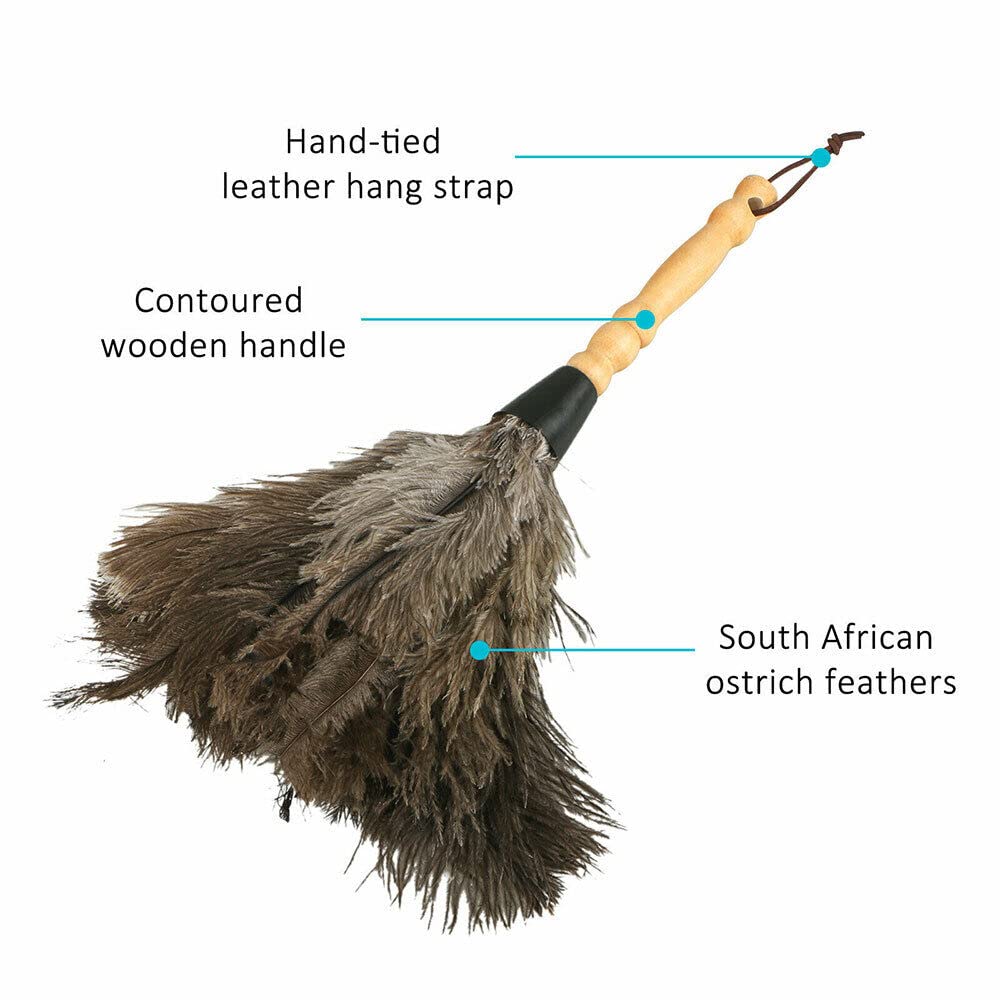 2PACKS 13" Ostrich Feather Duster Durable Dust Collecting Cleaning Tool in Wool Shop