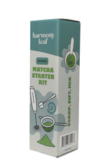Harmony Leaf Modern Matcha Starter Kit, 3 Piece Set with Stainless Steel Sifter, One Half Teaspoon Scoop and Electric Milk Frother