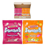 Smarties Squashies Variety Pack Foam Marshmallows Gummy Candies - Raspberry & Cream and Mixed Fruit Flavored - Allergen Free, Peanut Free & Gluten