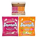 Smarties Squashies Variety Pack Foam Marshmallows Gummy Candies - Raspberry & Cream and Mixed Fruit Flavored - Allergen Free, Peanut Free & Gluten