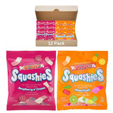 Smarties Squashies Variety Pack Foam Marshmallows Gummy Candies - Raspberry & Cream and Mixed Fruit Flavored - Allergen Free, Peanut Free & Gluten
