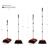 BSKLIN Broom and Dustpan Set for Home, 52" Long Handle Standing Broom Set with Dustpan Self-Cleaning Teeth for Hair Removal Heavy Duty Indoor Outdoor