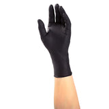 AmerCare Black Widow Powder Free Nitrile Gloves, Large, Black, Case of 1000