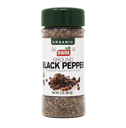 Badia Organic Ground Black Pepper 2 oz - Bold & Aromatic Fine Black Pepper Powder for Cooking, Seasoning & Marinades