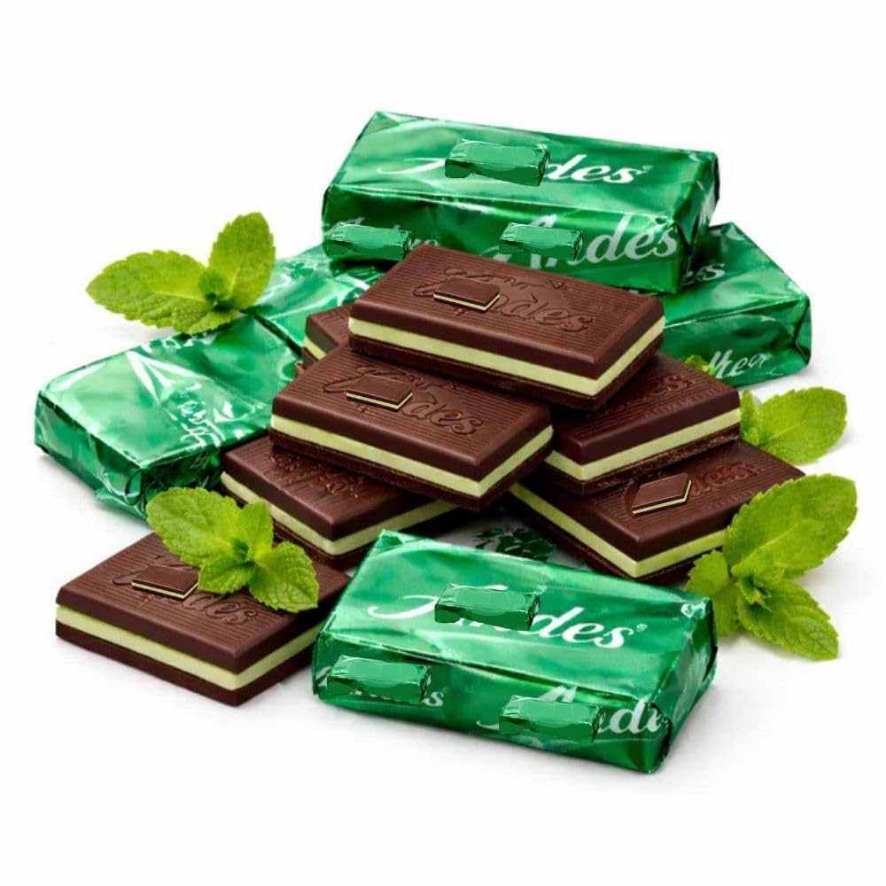 Chocolate Mint Thins Candy Individually Wrapped Bulk Bag - 1 lb (Approx. 80 pieces)