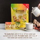 Prince of Peace Instant Ginger Honey Crystals Assorted, 30 Sachets - Instant Hot or Cold Beverage that Soothes Throat - Easy to Brew - Drink Like a