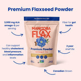Premium Flaxseed Powder (NEW LOOK!) | Manitoba Flax by Manitoba Milling Co.| 1 lb. bag | 3000 mg Omega-3, Fiber, Plant Protein | Vegan, Non-GMO