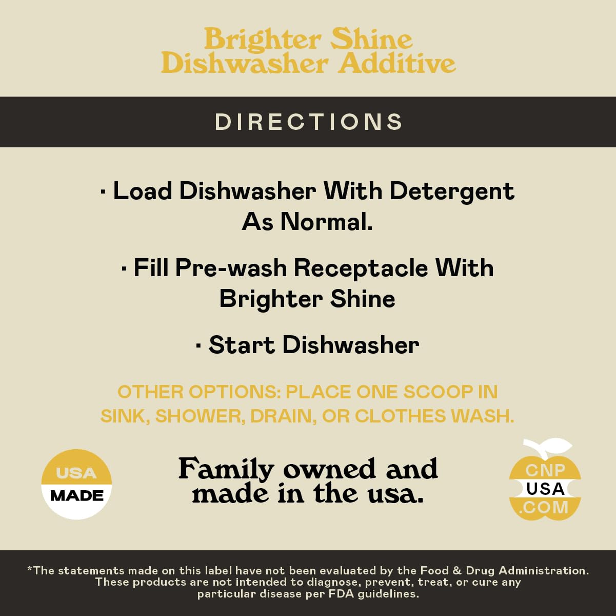 Brighter Shine Dish Washer Cleaner Powder - 60 Uses All-Natural Lemon Citric Acid Dishwasher Cleaner Additive, Hard Water Spot Remover, Odor