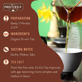 Organic Positively Tea Company, Pu-Erh Tea, Loose Leaf, 4 Ounce