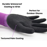 Red Steer A204 Flowertouch H2O Waterproof Purple Women's All Purpose Gloves, Nitrile Overdip, Sizes S-L, Sold by Pair (Medium)