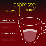 Lavazza Espresso Maestro Classico Aluminum Capsules Compatible with Nespresso* Original Machines, Medium Espresso Roast, 100% Arabica (30 Capsules)