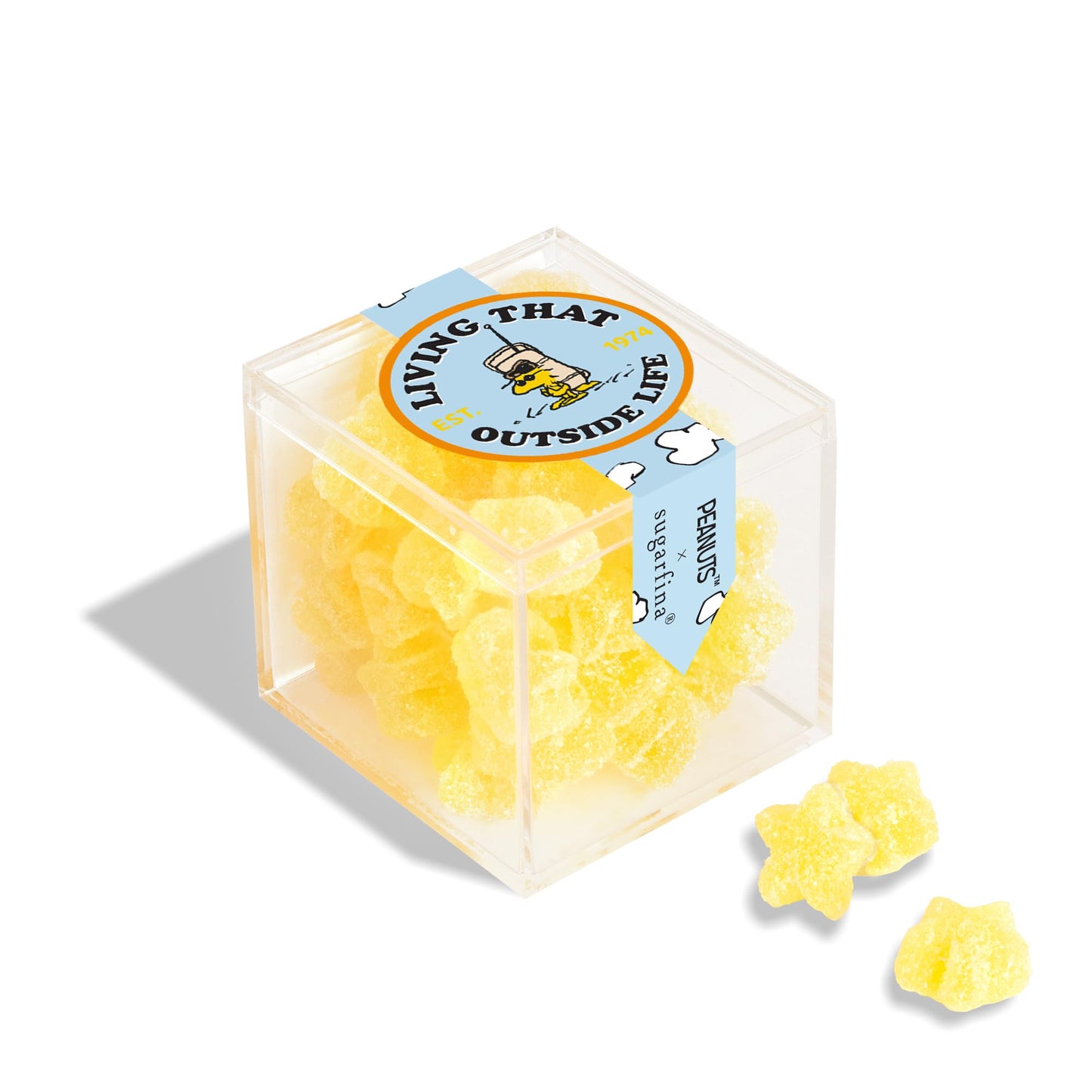 Peanuts x Sugarfina 3 Piece Candy Lunch Box | Chocolate Biscuits, Jelly Bears, Lemonade Stars