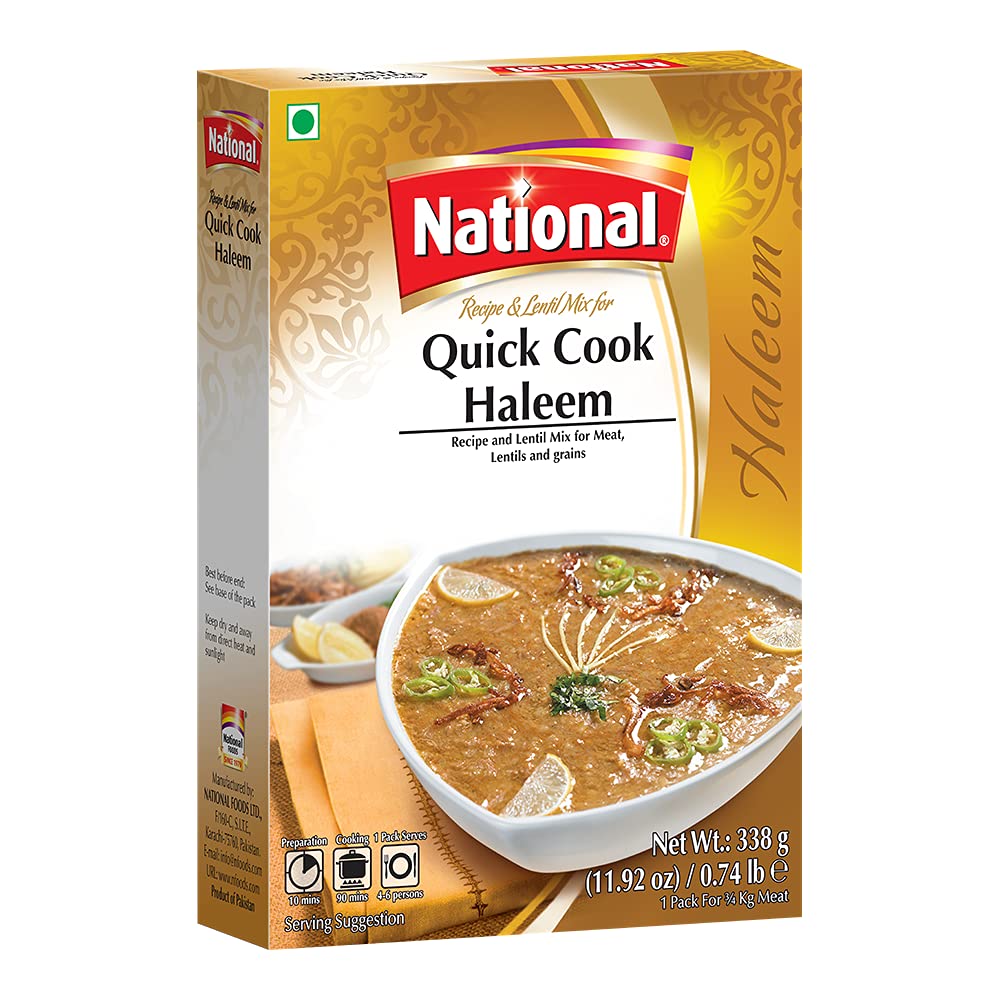 National Foods Quick Cook Haleem Spice & Lentil Mix 11.92 oz (338g) | Traditional Curry Spice Powder | Essential South Asian Dish | Easy Prepare