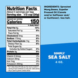 Crunchsters Sprouted Mung Beans, Plant-Based Protein Super-Snack and Salad Topper, Gluten-Free, Nut-Free, Vegan, 6g Protein/Serving, 4oz. Bags, Sea