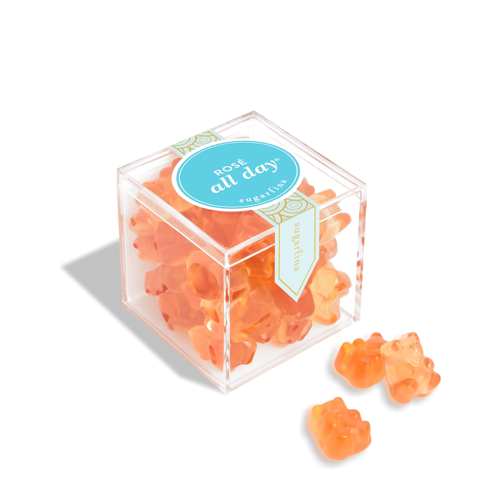 Sugarfina Rosé All Day Bears Small Candy Cube, Gummy Bears, 3.3 oz, 6 Count