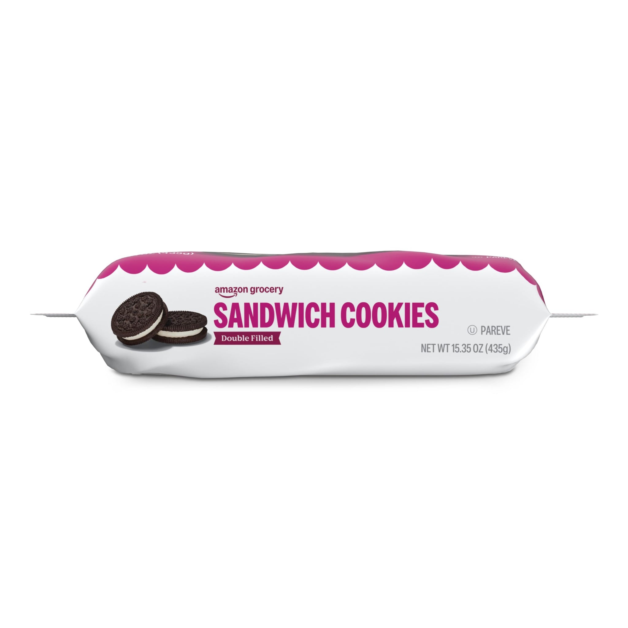 Amazon Grocery, Sandwich Cookies, Double Filled, 15.35 Oz