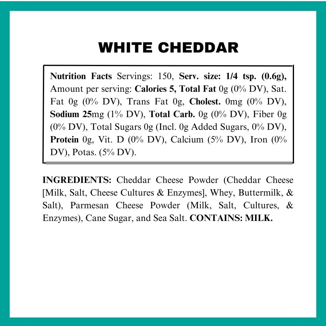 White Cheddar Popcorn Seasoning | Real Gourmet Cheesy Low Sodium Popcorn Seasoning | Dell Cove Spices - One Pound Bundle of Five