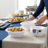 Propack [100 Count] Disposable Plastic White 18 oz Heavy Weight Bowls, Great For Weddings, Home, Office, School, Party, Picnics, Take-out, Fast Food