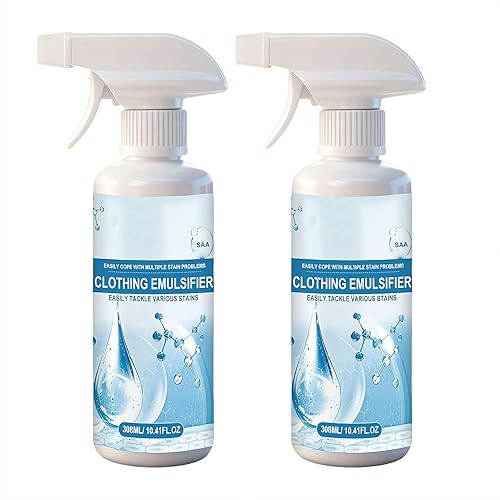 Prndkhn Clothing Emulsifier, Non Ionic Emulsifier Stain Remover, Powerful Stain Remover Clothes Dry Clean Spray for Grease Oil