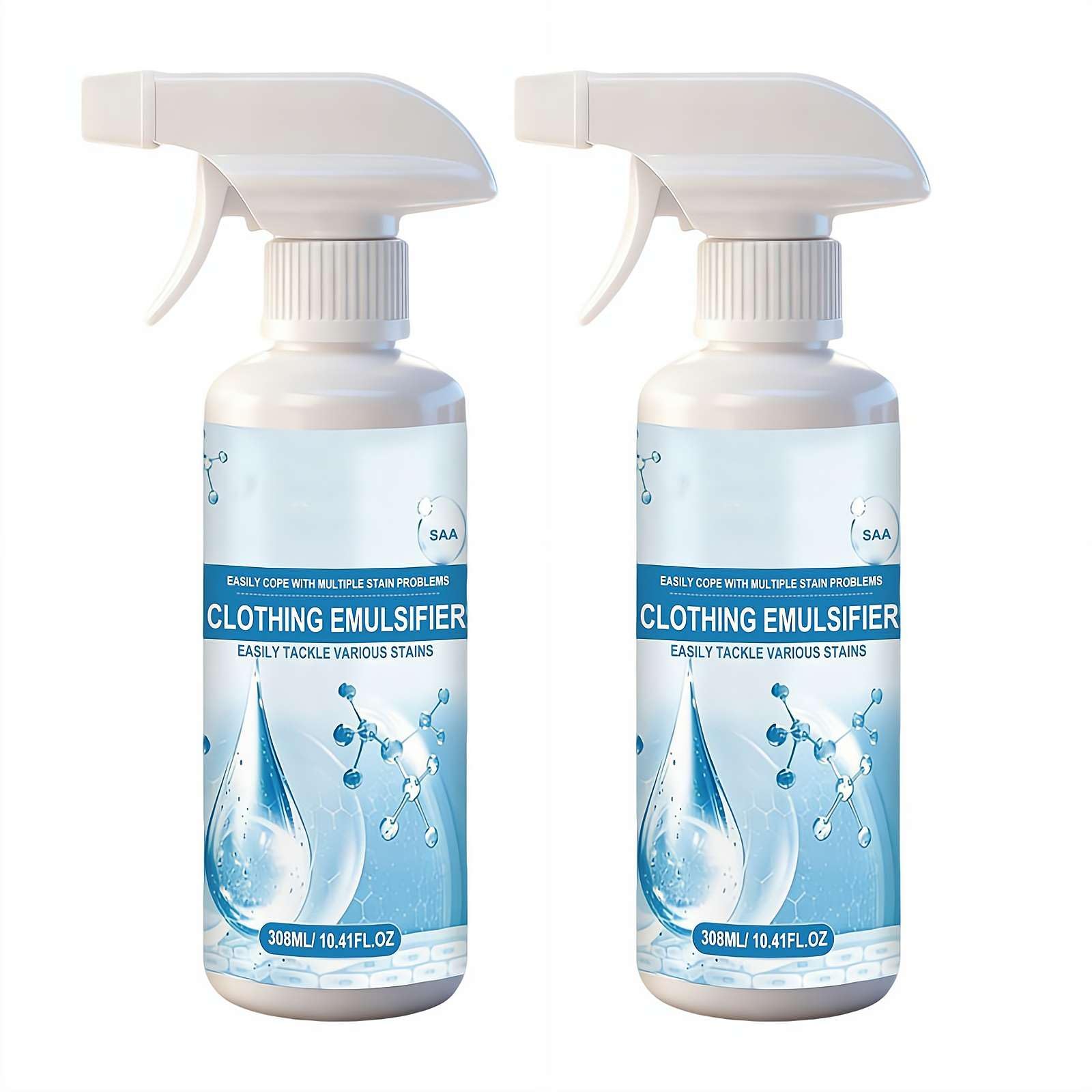 Prndkhn Clothing Emulsifier, Non Ionic Emulsifier Stain Remover, Powerful Stain Remover Clothes Dry Clean Spray for Grease Oil