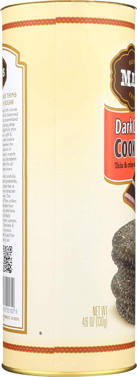 Mandy's - Dark Chocolate Cookie Thins - Box Contains 42 Cookies, 4.6 Ounce.