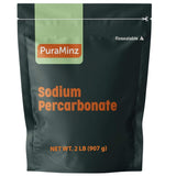 PuraMinz Sodium Percarbonate - 2 Pounds - Pure Oxygen Bleach Powder. Color Safe Stain & Grime Remover, Multi-Use Cleaner for Home & Laundry - Packed