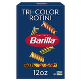 Barilla Tri-Color Rotini Pasta, 12 oz. Box - Non-GMO, Made with Durum Wheat Semolina - Kosher Certified