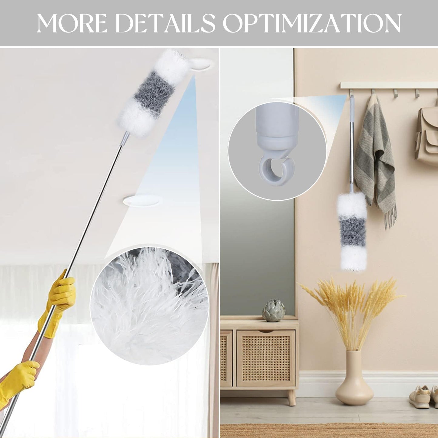 GYIHBEXWO Duster Cleaning Brush Dusters for Cleaning Fan Duster For Ceiling Fan Blades Dust Brush Microfiber Duster Cobweb Extendable Duster Ceiling