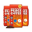 Peace Coffee Birchwood Breakfast Blend Ground Medium Roast Coffee, 12 oz, Pack of 3, Organic Fair Trade, Smooth, Mild Flavor, Shade Grown, Fresh