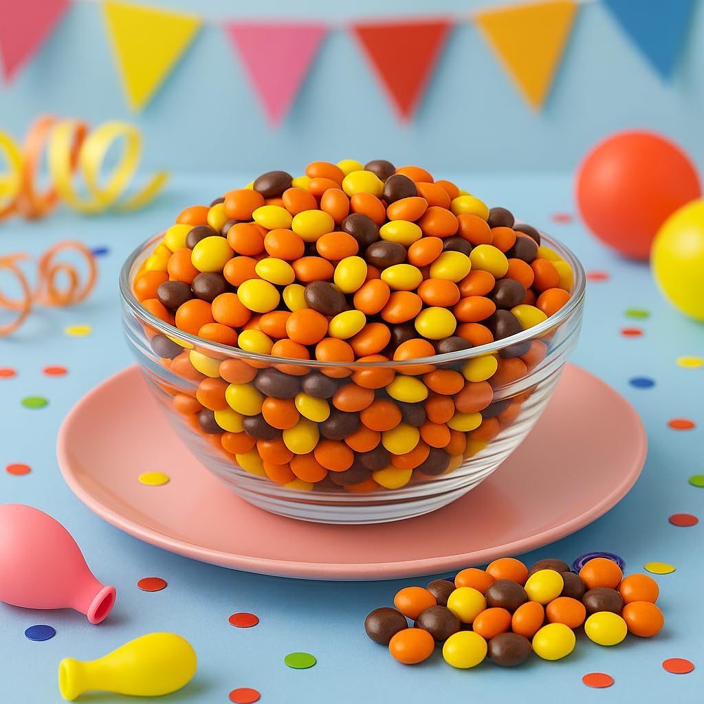 Resse's Pieces Peanut Butter Chocolate Candy Pieces 5 LB - Colorful Mini Candy Coated Treats for Baking, Party Favors, Dessert Toppings, Easter Basket