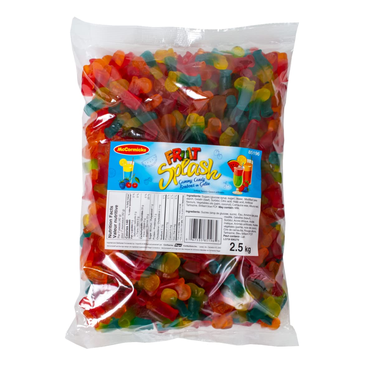 McCormicks Fruit Splash Gummy Candy 2.5 kg/5.5lb Bag (Imported from Canada)