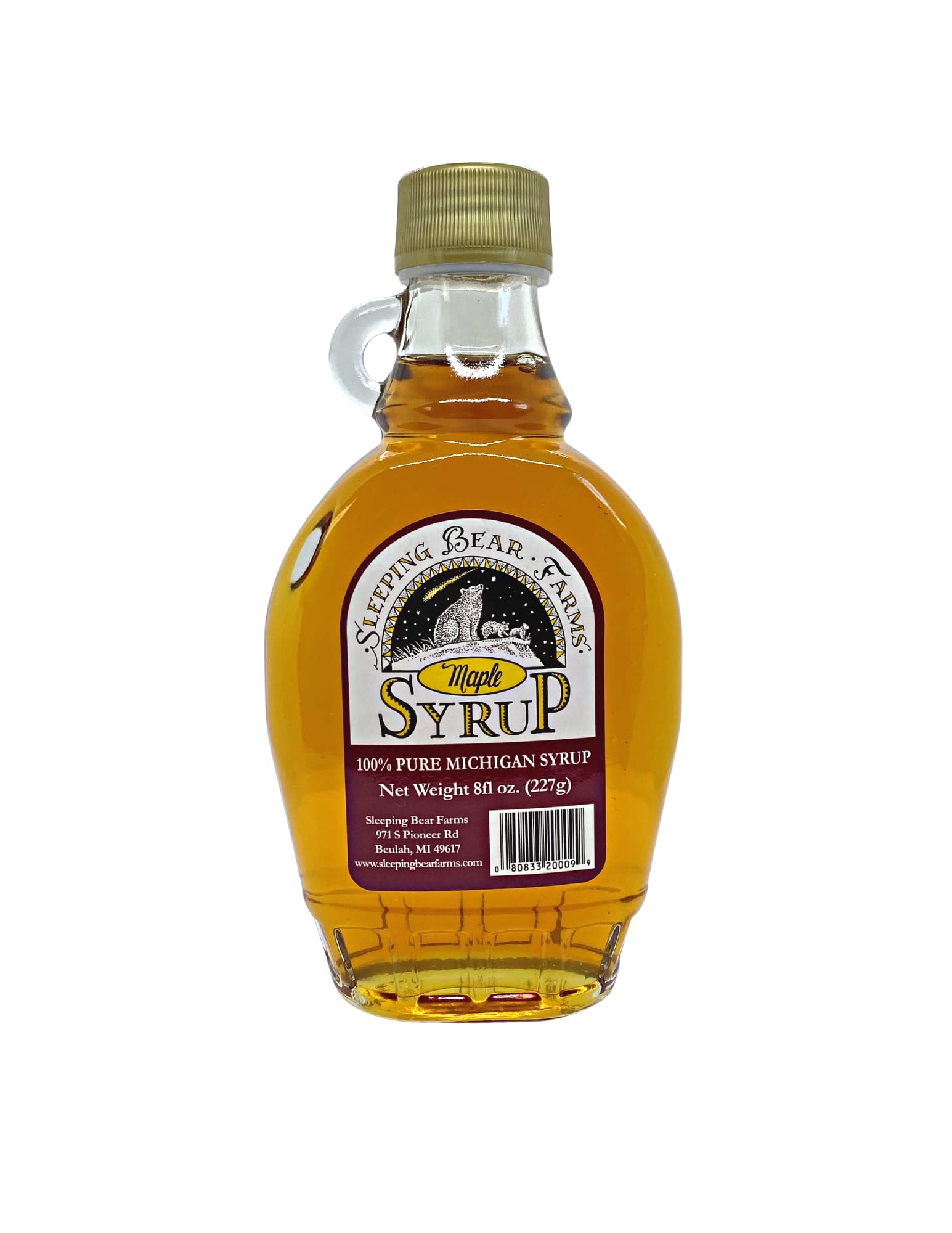 Maple Syrup Gourmet 8 oz Glass Bottle Grade A Fancy Michigan Made