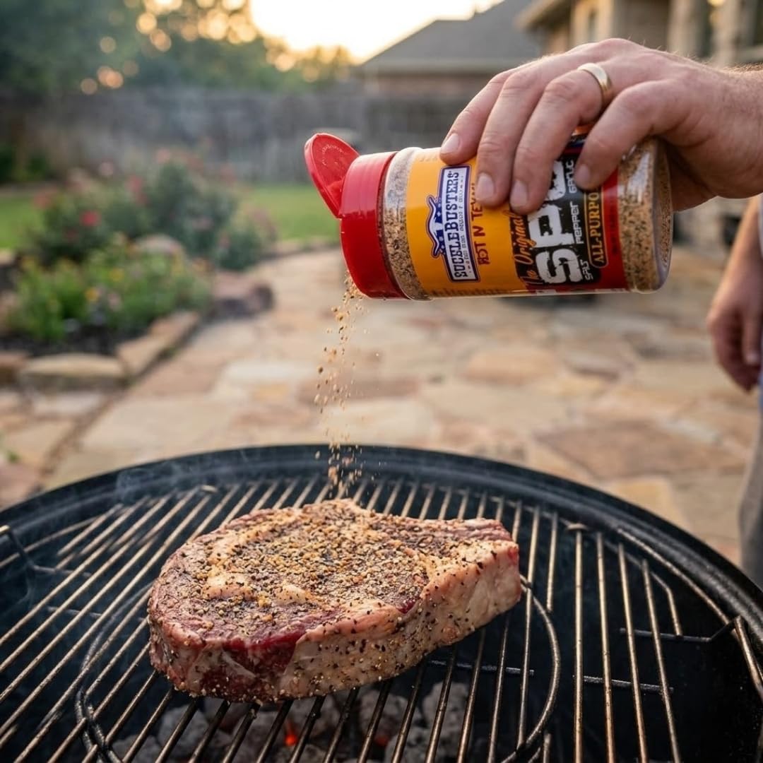 SuckleBusters Salt Pepper Garlic BBQ Rub 14.5 oz - Brisket Rub and Chicken - Spg Seasoning for Meat - Salt Pepper Garlic for Grilling and Smoking