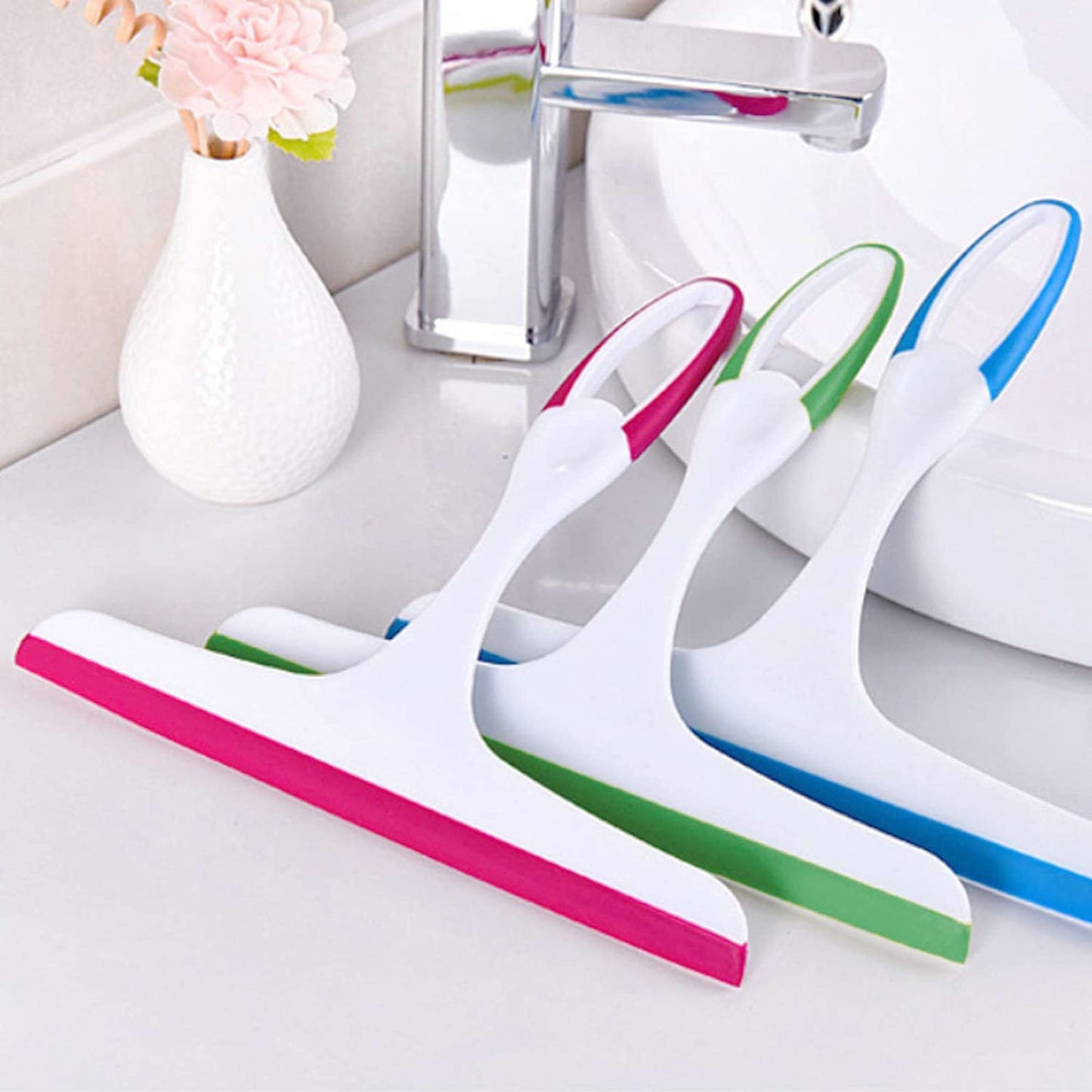 YIHODOHO 3-Pack Shower Squeegee, Hand Held Shower Squeegee for Glass Doors, Rubber Glass Shower Door Squeegee, Wiper Cleaning Tool with Hanging Hole