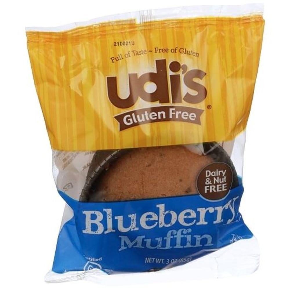 Udis Gluten Free Blueberry Muffin, 3 Ounce -- 36 per case.