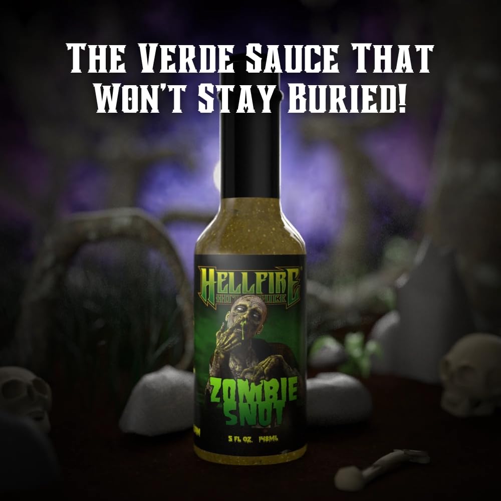 Hellfire Hot Sauce Gift Pack - Gourmet Hot Sauce Variety Pack With 4 Scary Flavors for Parties or Gifts (Four 5 oz. Bottles)