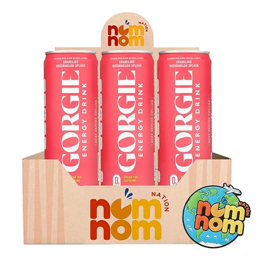 Gorgie Energy Drink Sparkling Watermelon Spice - 12 fl oz Can (Pack of 3) - Alternative to Calculus Energy Drinks with a Random Item - 4 Items