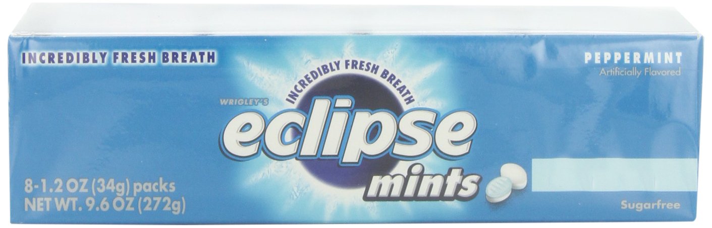 Wrigleys Eclipse Mints Peppermint, 1.2 oz. (Pack of 8)