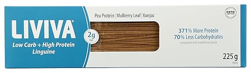 LIVIVA Organic Gluten Free Edamame Spaghetti Noodle Pasta (6 Pk) - 88 g Protein Bag - Diabetic Friendly - Certified Plant-Based Non-GMO Kosher Halal