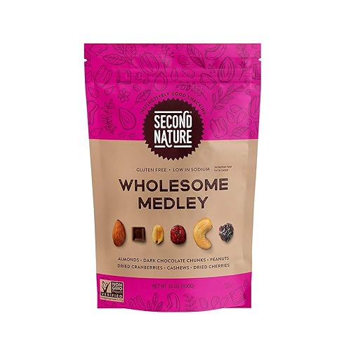 Second Nature Wholesome Medley Trail Mix - Healthy Nuts Snacks Blend - 30 oz Resealable Pouch
