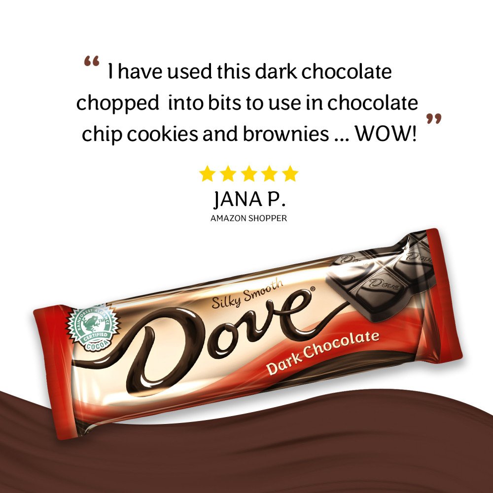 DOVE Dark Chocolate Singles Size Candy Bar 1.44-Ounce Bar