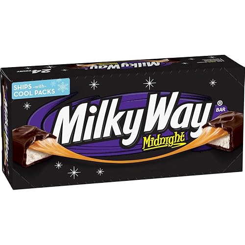 MILKY WAY Dark Chocolate Candy Bars, Midnight Dark, Full Size, 1.76 oz (Pack of 24) Chocolate Bars Bulk