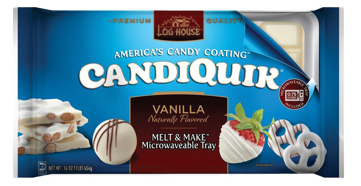 Log House CandiQuik Candy Coating, Vanilla, 16 Ounce Package (Pack of 2) - 4 pack