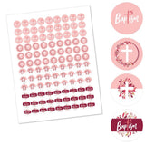 Big Dot of Happiness Baptism Pink Elegant Cross - Girl Religious Party Round Candy Sticker Favors - Labels Fit Chocolate Candy (1 Sheet of 108)