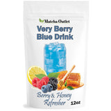 Blue Drink Spirulina Powder, Berry & Honey Powder Drink Mix Refresher 12oz Blue Natural Food Colorant Perfect for Ice Mix Yogurts Baked Treats Loaded