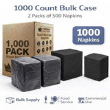2-Ply Black Beverage Napkins with Standard 9x9 - Disposable Cocktail Napkins Suitable for Everyday Use - Fit Offices, Cafeterias & Restaurants - 1000