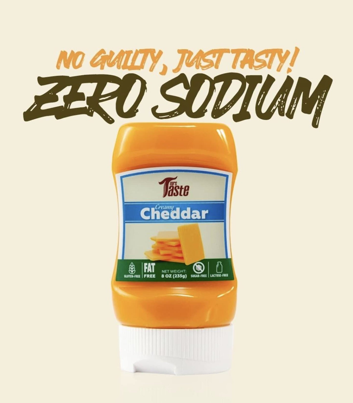 Mrs Taste Creamy Sauce, Fat Free Low Calorie Condiment, Zero Sugar, Gluten Free (8 oz, Cheddar)