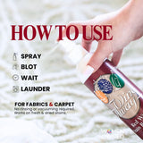 Wine Away Red Wine Stain Remover - Perfect Fabric Upholstery and Carpet Cleaner Spray Solution - Removes Wine Spots - Wine Out - Spray and Wash