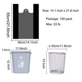 YYaaloa 100 pcs Black Trash Bags with Handles - 14x22 Super Thick 1.8mil Plastic Rubbish Bags for Office, Picnic, Kitchen, Bulk Use